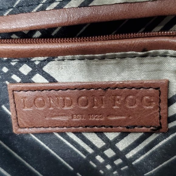 London Fog Lark Tan Ostrich-Embossed Dome Satchel - Picture 6 of 9